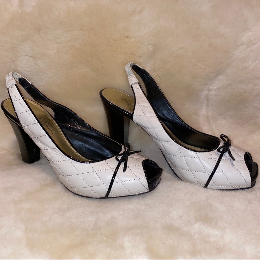 DIEGO DI LUCCA - white & black peep toe slingback
